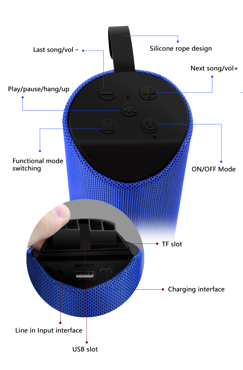 Lilac Milo TG portable outdoor Bluetooth stereo loudspeaker with rugged design and control buttons for outdoor music.