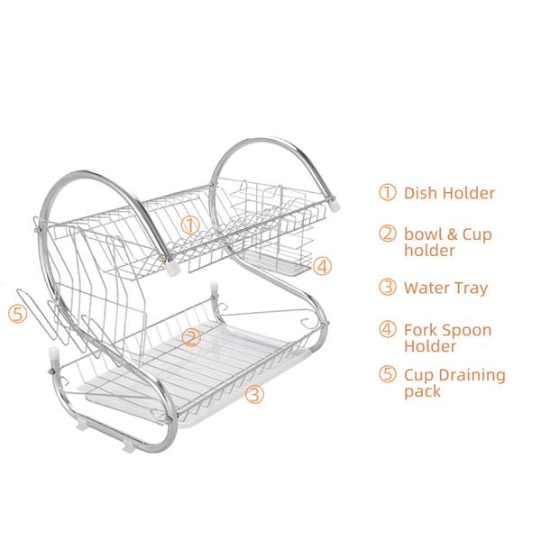 Lilac Milo 2-layer dish organizer shelf for kitchen storage, holding bowls and dishes for organized kitchen space.