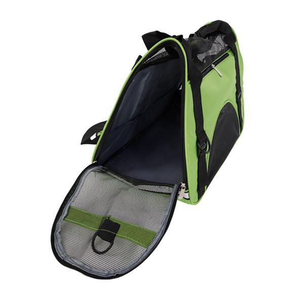 Teal Simba hollow-out portable pet handbag with breathable waterproof design, suitable for small pets, showing the stylish pet carrier.