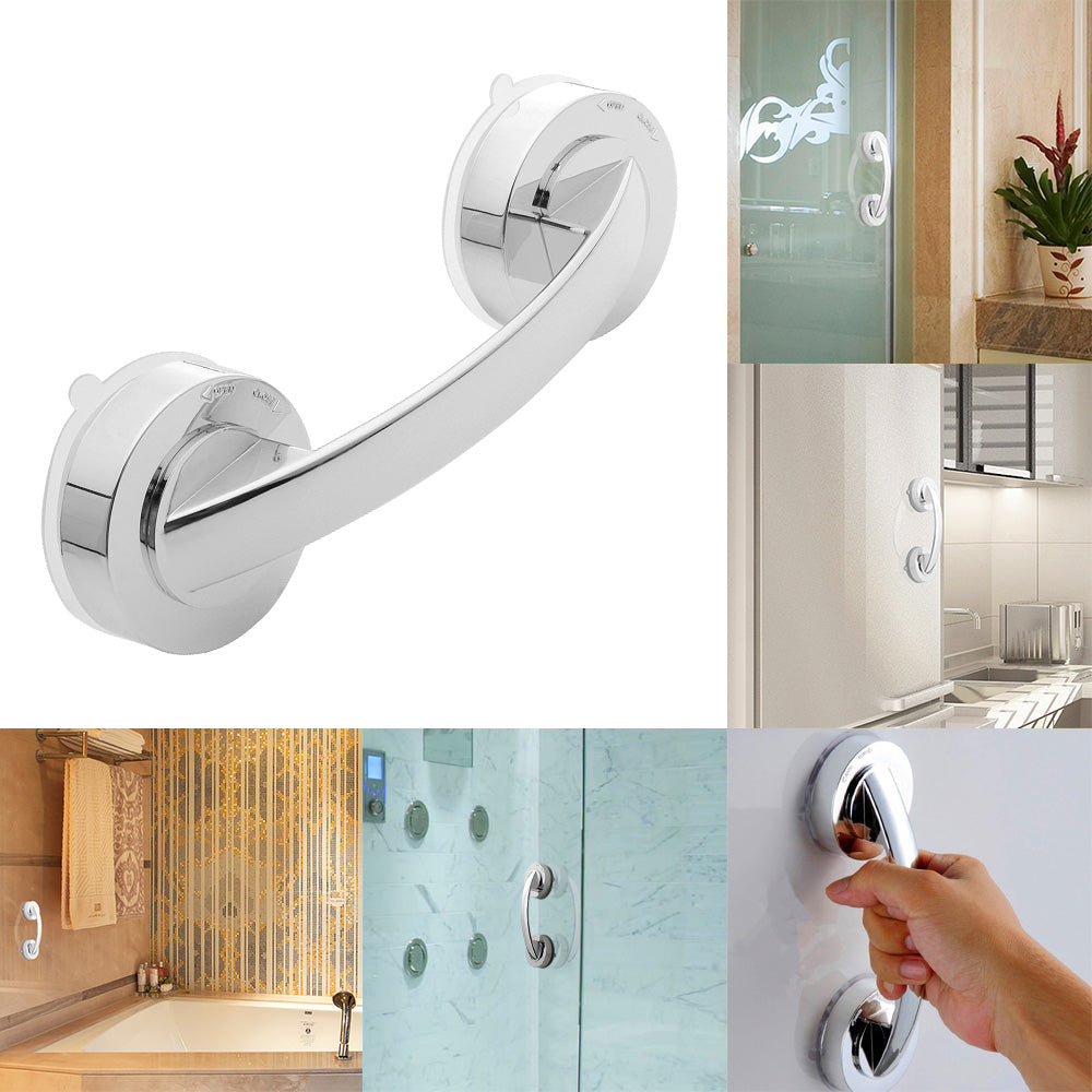 Teal Simba suction cup grab bar handle for home safety, with strong sucker for secure attachment on smooth surfaces.