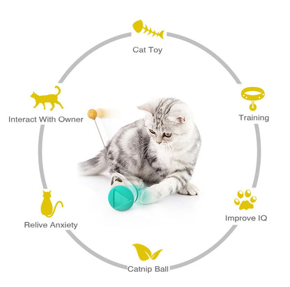 Lilac Milo Tumbler Balanced Wheel Swinging Ball Cat Toy with colorful spinning ball for playful cats.