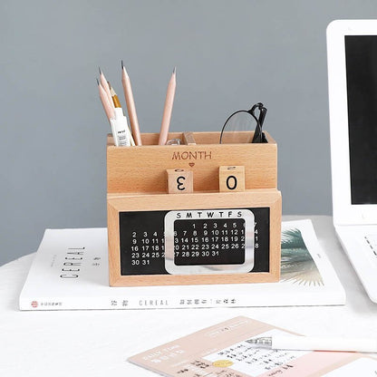 Fuchsia Molly desktop calendar storage box for home and garden, made of durable material, with compartments for organizing papers and calendars.