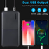 Lilac Milo fast charging power bank with dual USB outputs, portable tech accessory for quick device charging and on-the-go power.