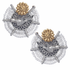 Gray Chloe premium finish earrings for girls, featuring elegant design with shiny metallic accents and secure stud backs.