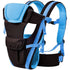 Gray Themis 4-in-1 adjustable baby sitting carrier bag in black and blue, featuring multiple carrying options for kids and babies.