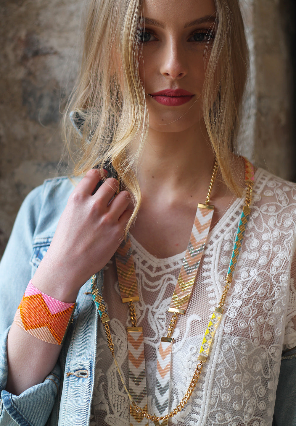 Yellow Athena Pamplemousse XL cuff bracelet featuring bold, wide design with a vibrant yellow finish and textured surface.