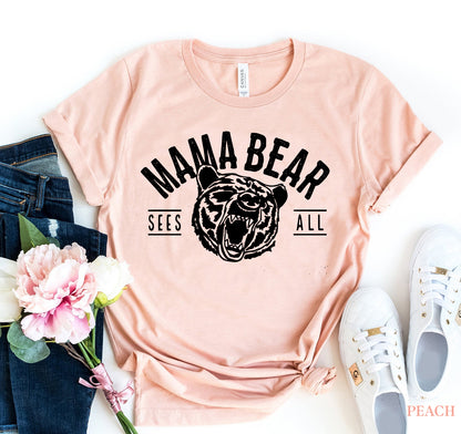 Agate Mama Bear T-shirt featuring a comfortable fit and a stylish bear graphic on soft cotton fabric.