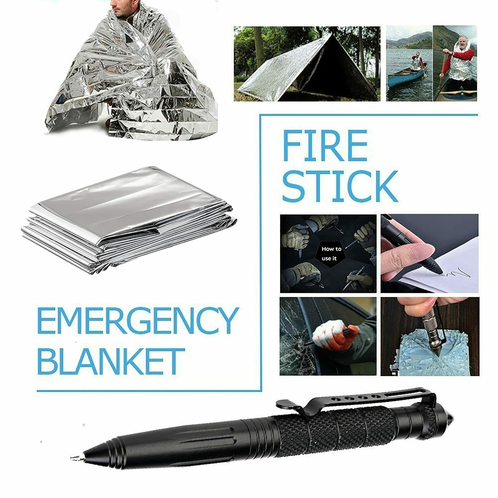 14-in-1 outdoor emergency survival gear kit from Lilac Milo with camping and tactical tools for outdoor safety and preparedness.