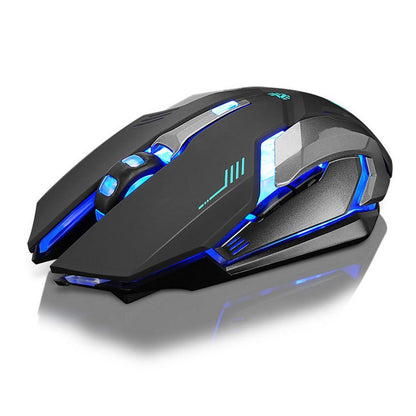 Yellow Pandora Ninja Dragon Stealth 7 wireless gaming mouse with silent LED lights, designed for mobile and laptop use.