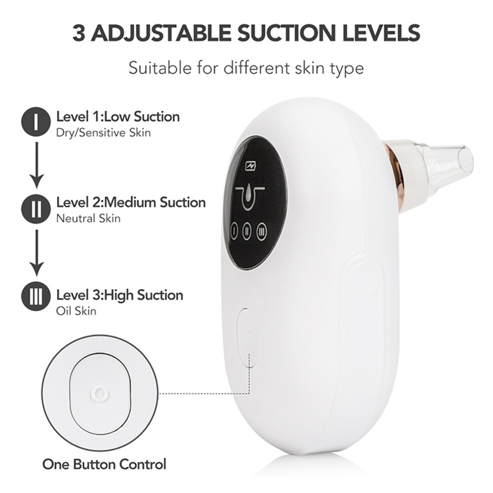 Blackhead remover vacuum from Teal Simba, portable face deep pore cleaner for skincare, with a black design and multiple attachment heads.