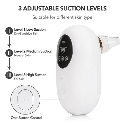 Blackhead remover vacuum from Teal Simba, portable face deep pore cleaner for skincare, with a black design and multiple attachment heads.