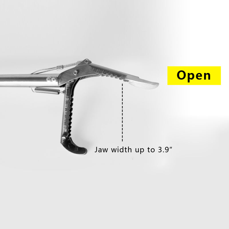 Foldable stainless steel snake clamp catcher from Lilac Milo, 100cm length, ideal for safe snake handling and pet rescue.