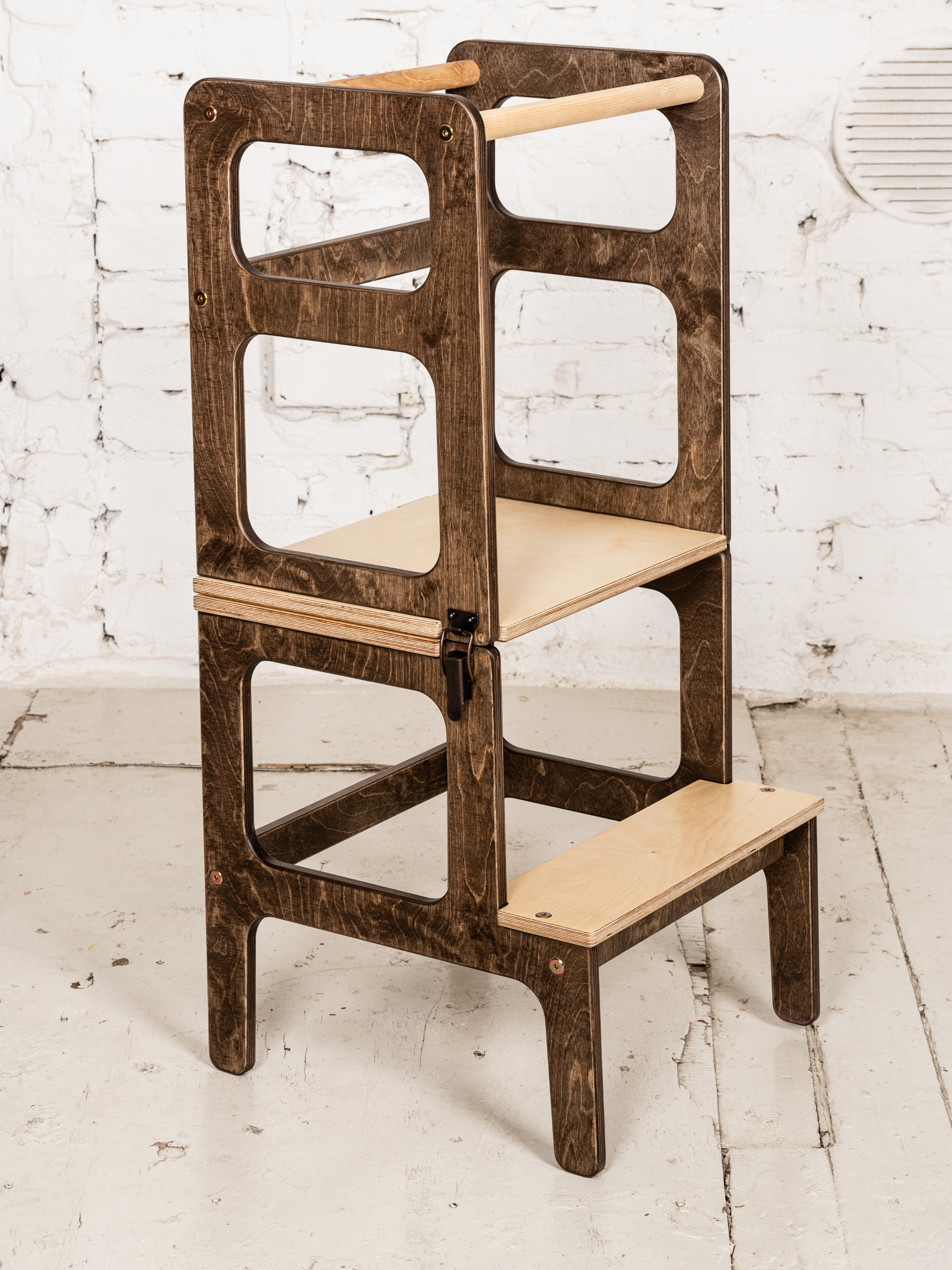 Brown 2-in-1 kitchen helper table by Lavender Arachne, versatile furniture piece with sturdy design and functional surface.