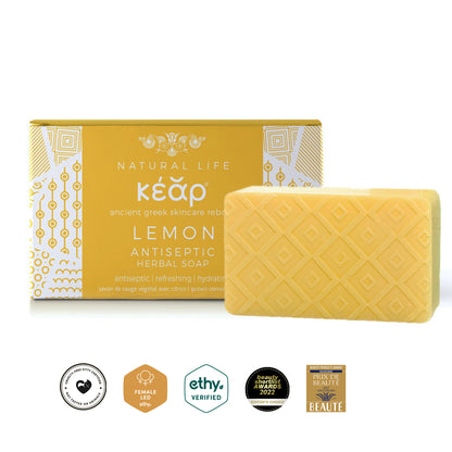 Kear Lemon Yucca Soap by Orchid Fennel, 100g, natural detox and soothing body cleanse with lemon and yucca ingredients.