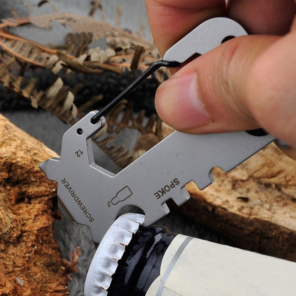 Fuchsia Molly 12-in-1 camping multi tool with knife, screwdriver, bottle opener, and other essential outdoor tools in a compact design.