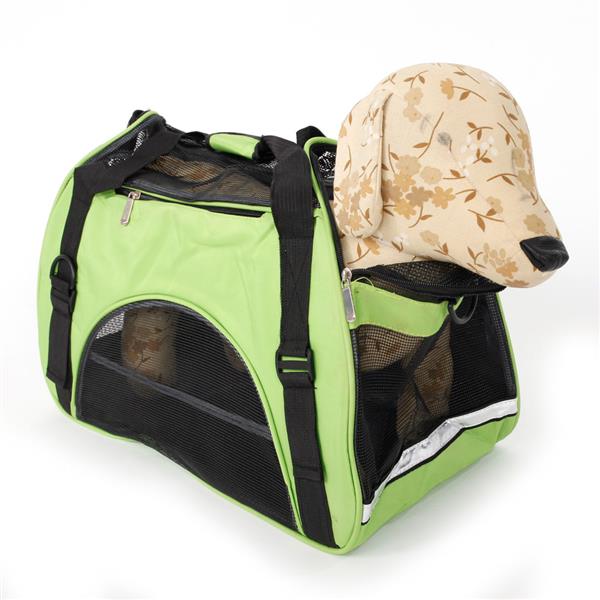 Teal Simba hollow-out portable waterproof pet handbag with breathable design, suitable for carrying small pets comfortably.