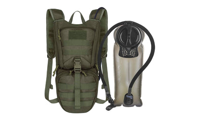 Indigo Eurybia tactical hydration backpack with 2.5L bladder, thermal insulation, adjustable straps, and multiple compartments for outdoor sports.