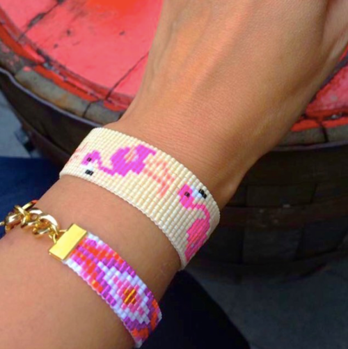 Yellow Athena Flamingo Bracelet featuring a colorful flamingo charm on a delicate jewelry chain.
