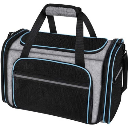 Teal Simba pet backpack carrier with mesh sides for cat and dog, lightweight and comfortable for travel.