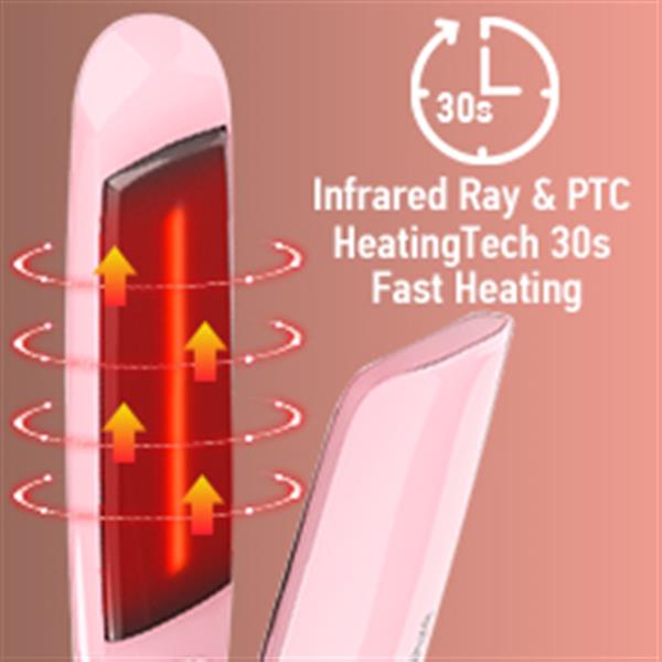 Teal Simba MiroPure 2-in-1 infrared ceramic flat iron hair straightener with sleek design and digital temperature controls.