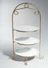Ivory Uranus 3-Tier Plate Rack Holder for organizing plates in home kitchen, featuring sturdy metal construction and multiple tiers.