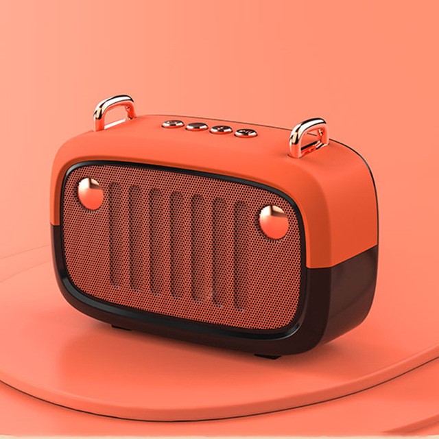 Lilac Milo portable wireless Bluetooth subwoofer speaker with FM radio, compact tech accessory with V5.0 connectivity.