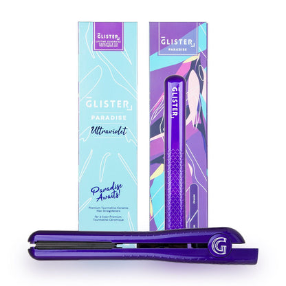 Sky Blue Thrace Paradise Flat Iron with Tourmaline Gemstone Infusion, ultraviolet hair straightener for smooth, shiny hair.