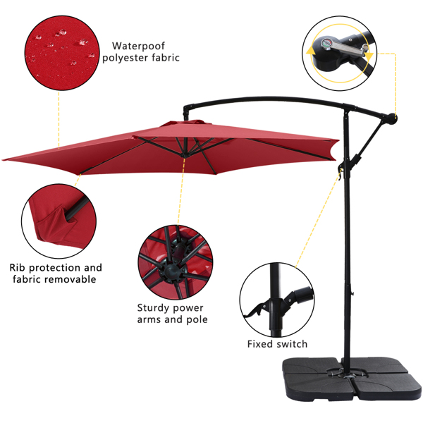Lilac Milo 10FT Banana Umbrella Waterproof Folding Sunshade for sports and outdoor activities, showing the vibrant yellow canopy.