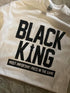 Black King T-shirt by Olive Dionysus featuring a classic fit with a bold king graphic on the front.