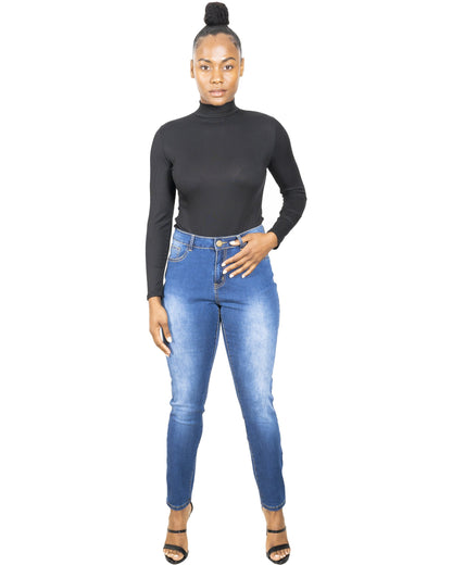 Lazurite Cabrillo Faded Jeans for women, stylish denim with a distressed, faded look, casual fit, and classic five-pocket design.