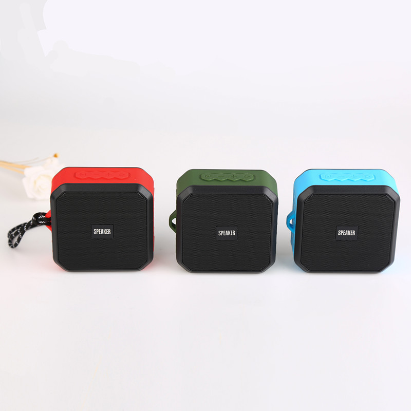 Teal Simba waterproof portable wireless Bluetooth 5.0 speaker, ideal for outdoor use, shown in black with control buttons.