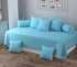 Sangria Alcestis 8-piece diwan set with a single flat bedsheet and five cushion covers in home and garden style.