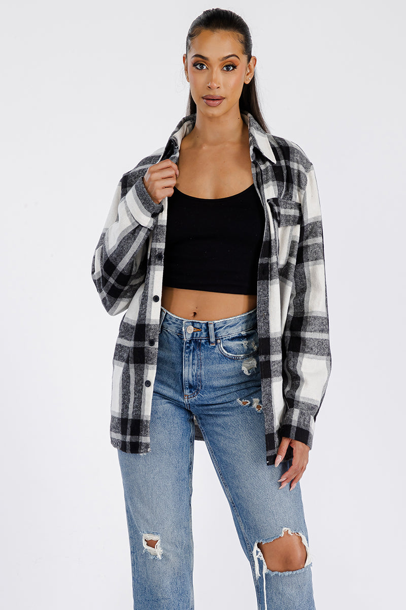 Lime Milo Boyfriend oversized soft flannel shacket in plaid pattern, casual jackets and coats for men.