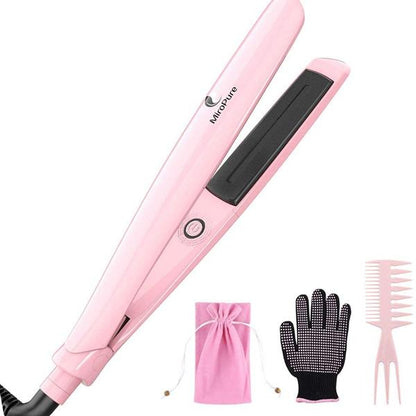 Teal Simba MiroPure 2-in-1 Infrared Ceramic Flat Iron Hair Straightener showing sleek black design and ceramic plates.
