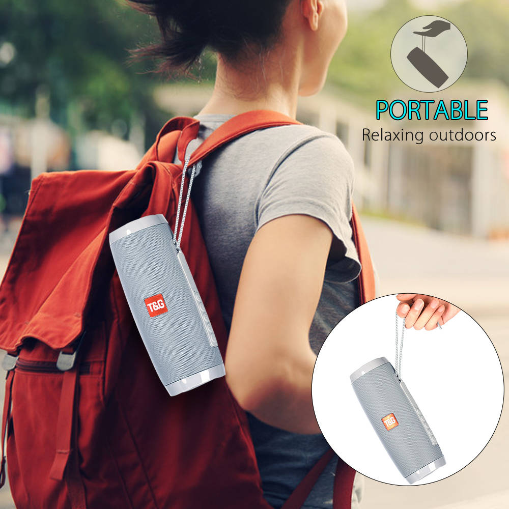 Teal Simba wireless portable Bluetooth stereo speaker with LED light, showing compact design and control buttons.