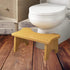 Wooden toilet stool step from Bronze Lavender, designed to help children reach the toilet comfortably in a home and garden setting.