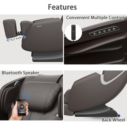 Teal Simba massage chair recliner with zero gravity design, airbag massage, and Bluetooth speaker in a modern home setting.