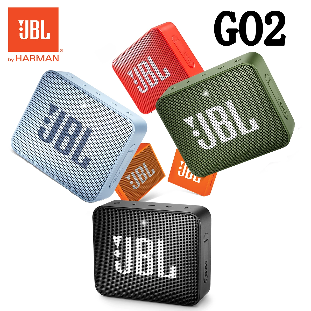 Lilac Milo IPX7 waterproof JBL GO 2 wireless Bluetooth speaker for outdoor use, showing its compact design and durable build.