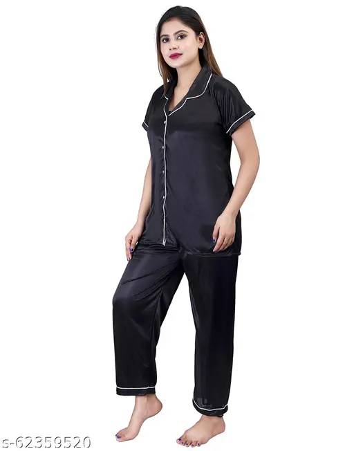 Black satin women&