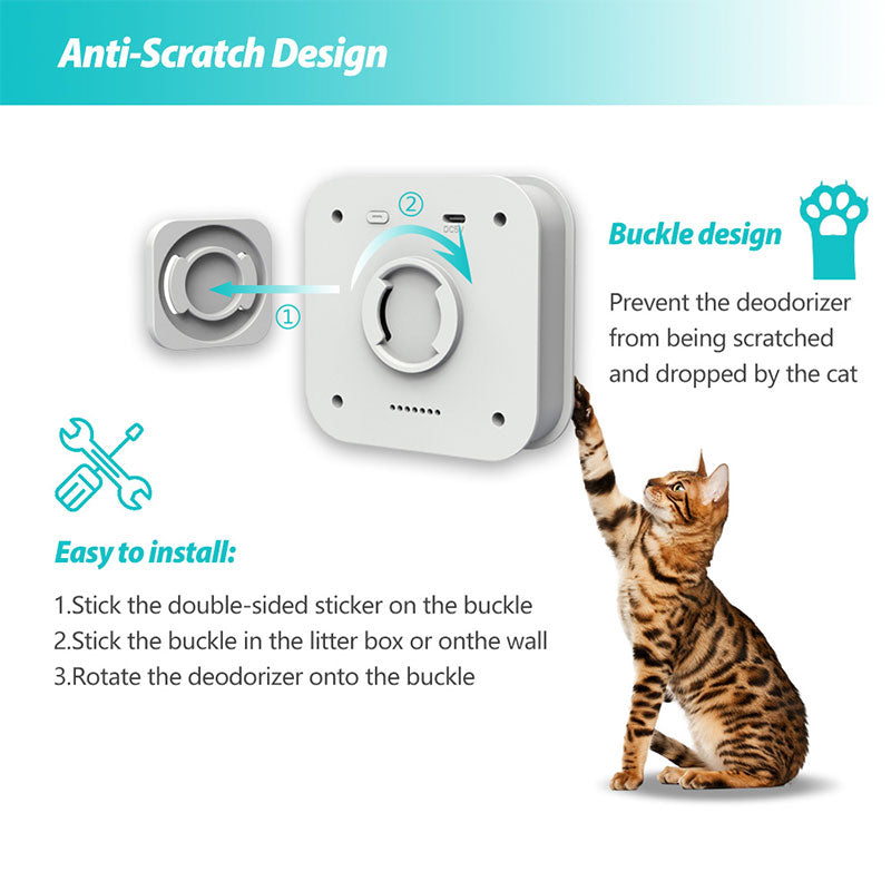 Teal Simba Smart Cat Odor Purifier for cat litter box deodorizer and dog air cleaner in a modern home setting.