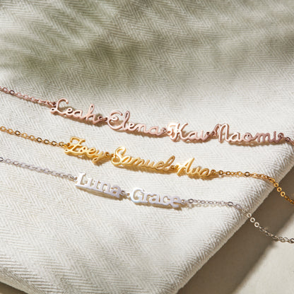 Green Millie mom bracelet featuring multiple kids&