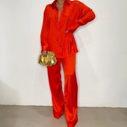 Casual loose satin women&