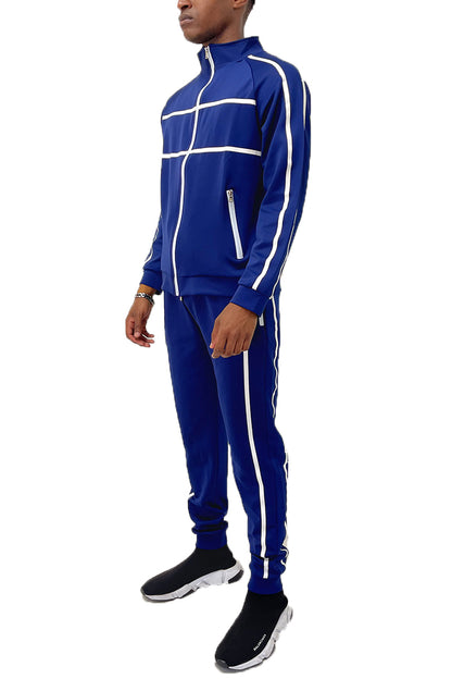 Lime Milo Jordan Tape Track Jacket and Jogger Set in activewear with signature branding and sporty design on a model.