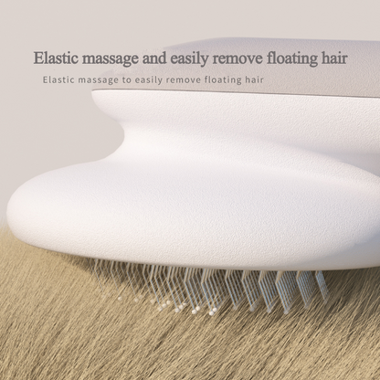 Lilac Milo UFO pet massage comb for cats and dogs, featuring a sleek grooming brush with gentle bristles for pet grooming.