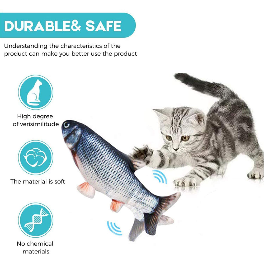 Electronic Floppy Fish Cat Toy by Lilac Milo, featuring a moving fish design to entertain cats with interactive play.