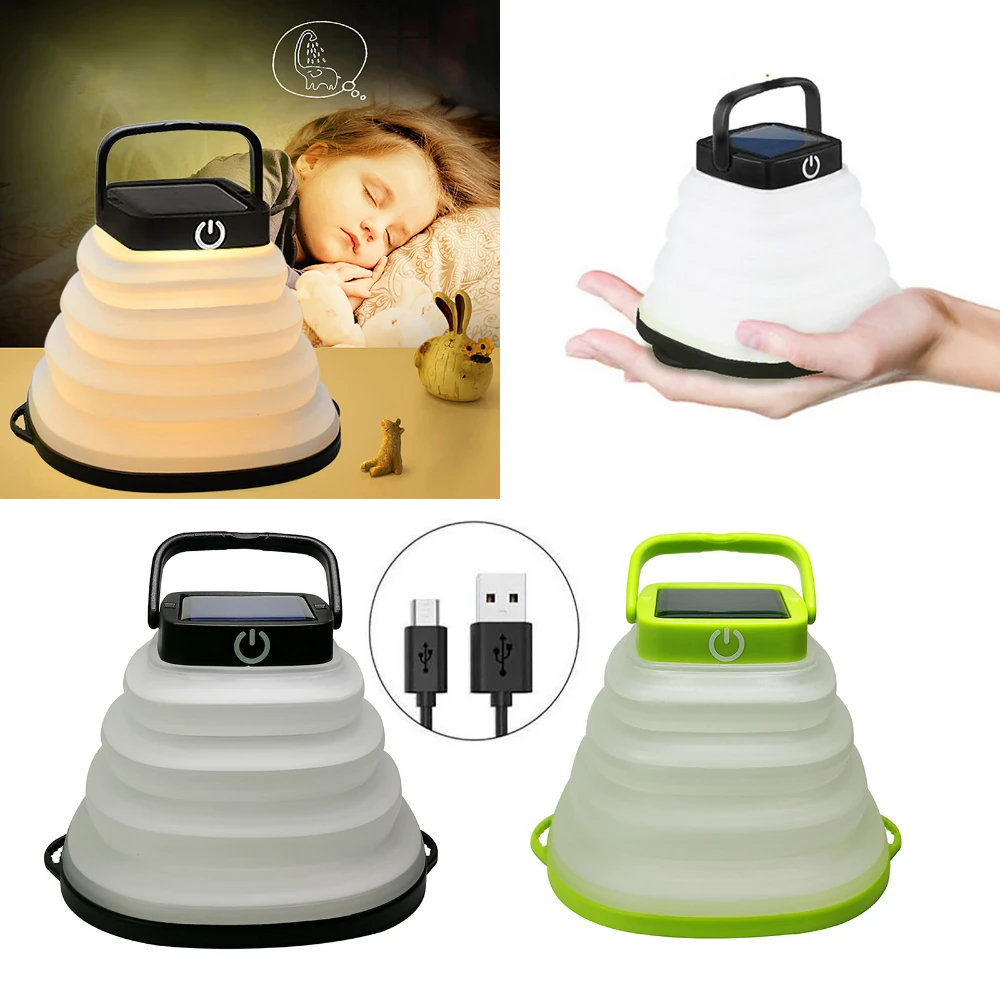 Lilac Milo portable LED solar camping lantern, collapsible outdoor light with handle, ideal for camping and outdoor activities.
