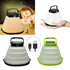 Lilac Milo portable LED solar camping lantern, collapsible outdoor light with handle, ideal for camping and outdoor activities.