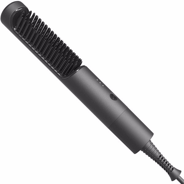Teal Simba ionic ceramic hair straightener brush with hot comb design for smooth, straight hair styling.