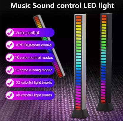Yellow Pandora Dragon Sound Reactive Music Light Bar set with two colorful LED lighting bars for music synchronization and ambiance.