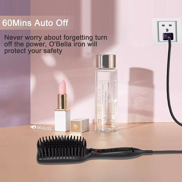 Teal Simba electric hair straightener brush with heated comb design for smoothing and styling hair effortlessly.